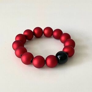 Red and Black Beaded Bracelet